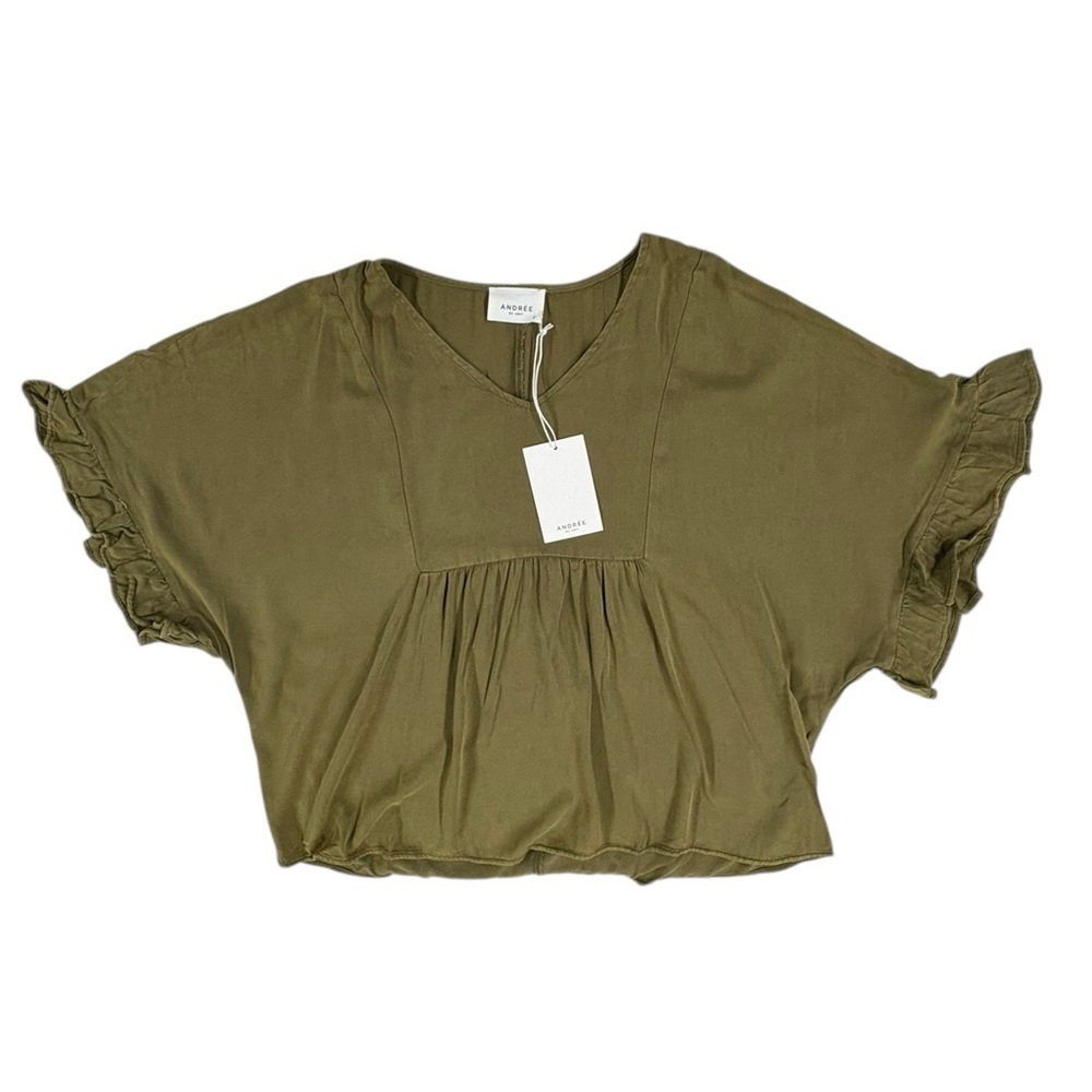 ANDREE BY UNIT Olive Green Women's Blouse - Picture 6 of 7
